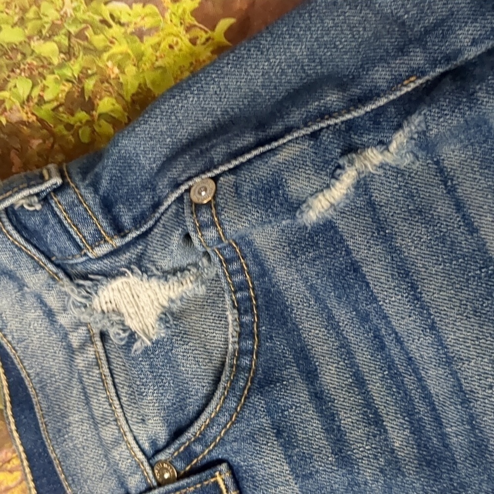 7 For All Mankind Distressed Fringe Shorts Size 24 - image 4